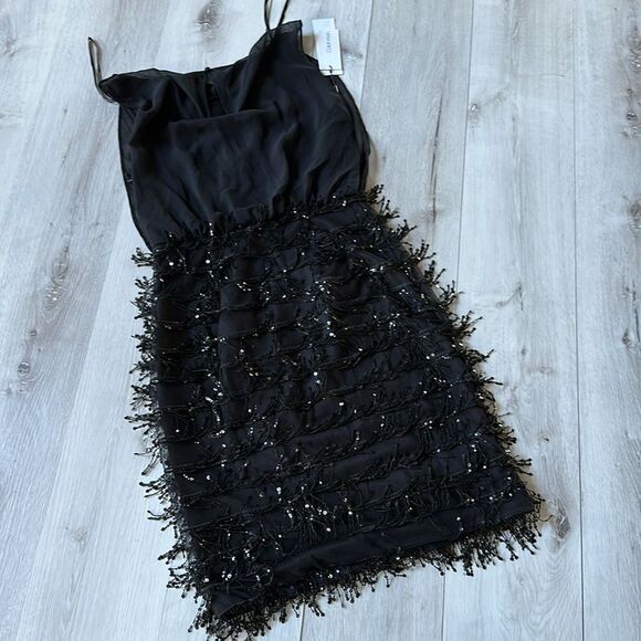 Calvin Klein Women's Chiffon & Sequins Blouson Dress - Black Size 4 Nwt - Picture 5 of 7